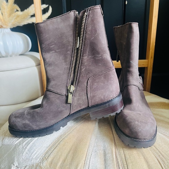 UGG Dark Brown Boots with Buckle Accents - Picture 3 of 7